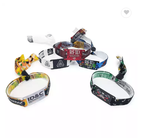 <strong>13.56MHz Customized Logo Disposable Woven Fabric Sports Music Festival Events RFID NFC Wristband Bra</strong>
