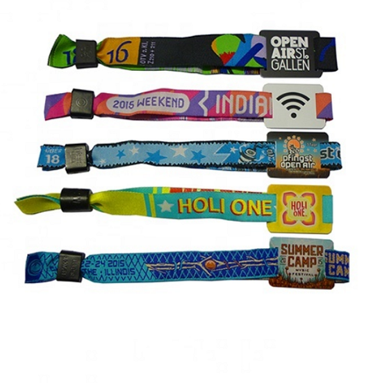 <strong>Ticket Festival Customized Woven Fabric  RFID NFC  Wristband</strong>