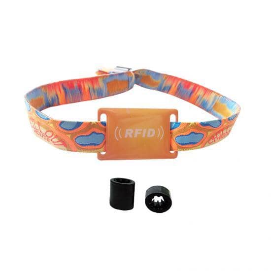 <strong>Custom Polyester Woven NFC Event Bracelet With Rfid Smart Key Tag</strong>